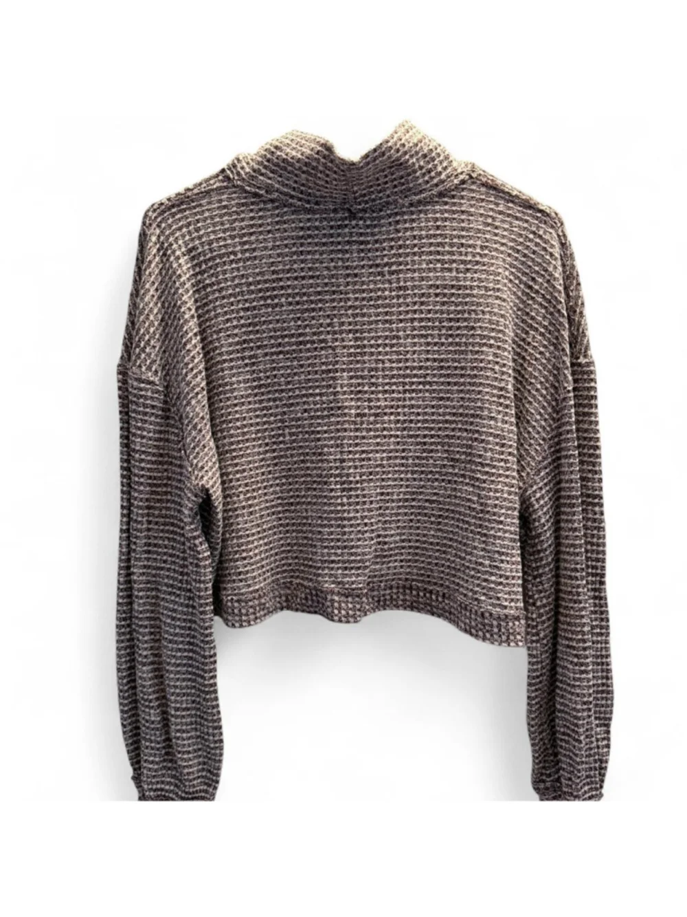 Free People burgundy and white/cream cropped mock neck sweater